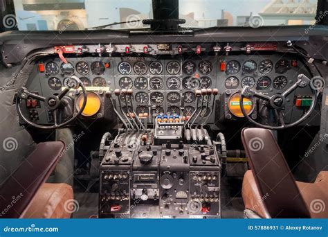 Cockpit View Of A Commercial Jet Aircraft Landing At The Airpor ...