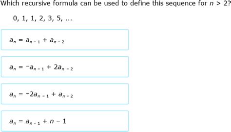 IXL - Find a recursive formula (Precalculus practice)