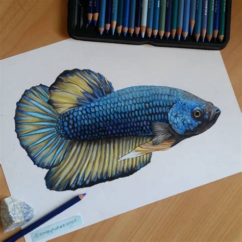 Realistic Fish Drawing at PaintingValley.com | Explore collection of ...