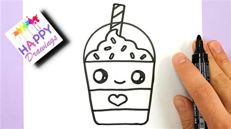 Cómo Dibujar un Frappuccino de Starbucks Lindo y FÁCIL | Bebida de ...