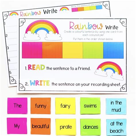 Rainbow Write Sentence Activity - Top Teacher