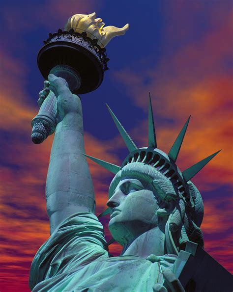 Statue of Liberty, Sunset, New York Photograph by Peter Bennett - Pixels