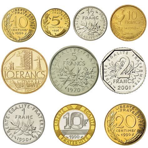 French Coins Old Collectible Money | French Republic Vintage Set of 10 ...