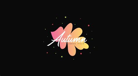 Autumn Logo Design Concept Vector Isolated in Black Background ...