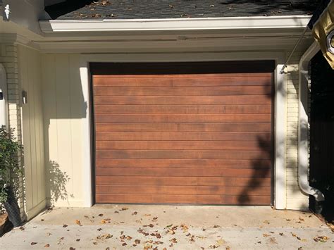 Modern Real Wood Plank Garage Door Atlanta GA | Western Red Cedar ...