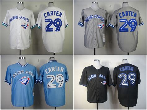 Best Toronto Blue Jays #29 Joe Carte Jersey Throwback White Gray Blue ...