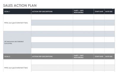 Sales Action Plan Template | Excel Templates