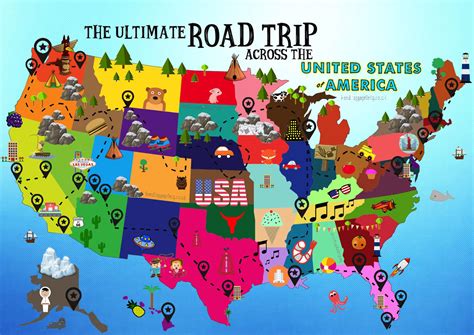 The Ultimate Road Trip Map Of Things To Do In The USA | Hand Luggage ...