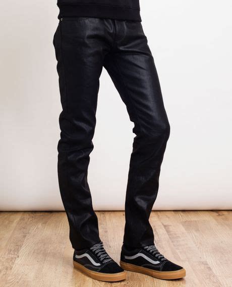 Saint Laurent Coated Denim Jeans in Black for Men | Lyst