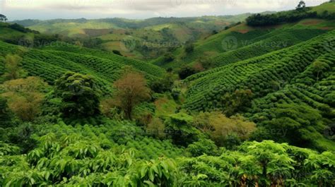 Coffee plantation. Landscape with coffee trees. 23603645 Stock Photo at ...