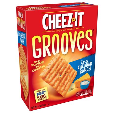 Cheez-It Grooves Snack Cracker, Zesty Cheddar Ranch, 9 oz. - Walmart.com