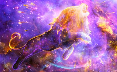 Colorful Lion Spirit In Space Nebula Wallpaper, HD Fantasy 4K ...