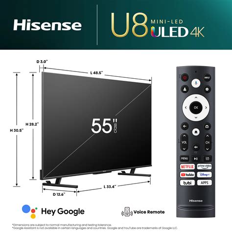 Hisense 55" U8 Series Mini-LED ULED 4K Google TV (55U8K)