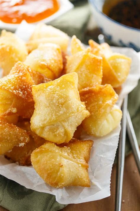 Sweet Cream Cheese Wontons - The Cozy Cook