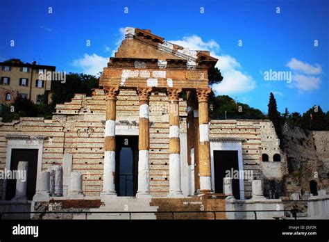 The roman ruins of Capitolium in Brescia, Italy Stock Photo - Alamy