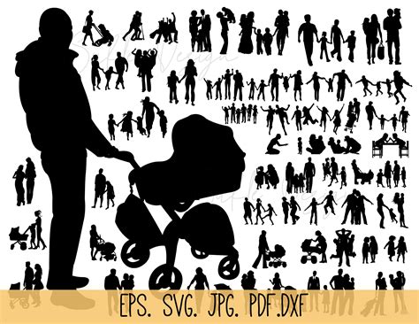 Family Silhouettes Svg,family Clipart,bundle Svg,family Svg Cut File ...