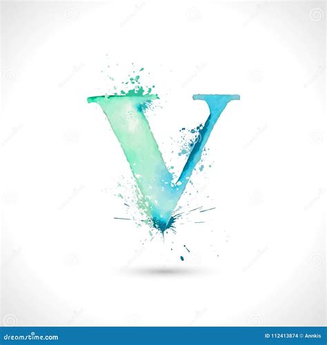 Vector Hand Painted Watercolor Alphabet, Splash Elements Design, Letter ...