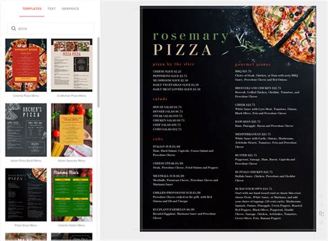 Pizza Menu Maker with Easy Customization - MustHaveMenus