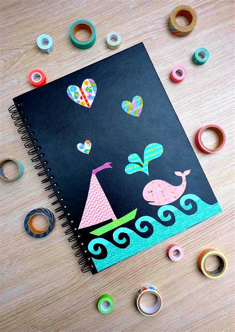 DIY Washi Tape Stickers Decorated Notebook- Think Ahead Handmade Gift ...