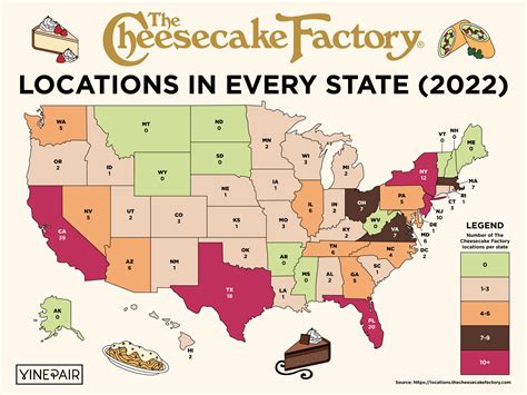 The Number of Cheesecake Factories in Every State [MAP] | VinePair