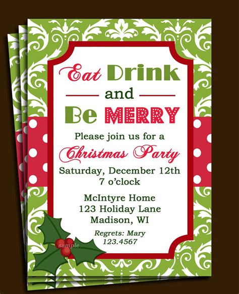 Free Printable Office Christmas Party Invitations