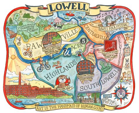 Lowell Massachusetts Neighborhood Map 11x14 Art | Etsy