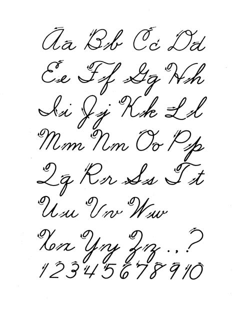 Cursive Alphabet Reference Sheet | Download Printable Cursive Alphabet ...