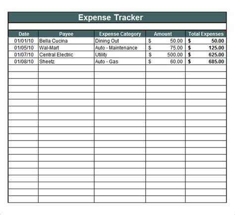 Business Expense Tracking Template