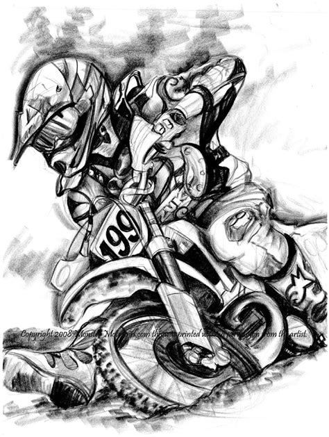 Travis Pastrana original illustration rendering Honda Racing. https ...