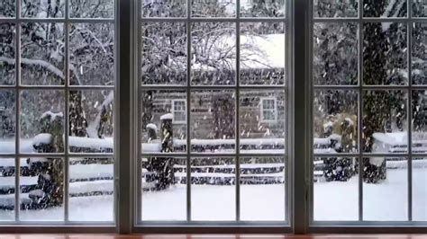 Winter Window Snow Scene Snow and Fireplace - YouTube