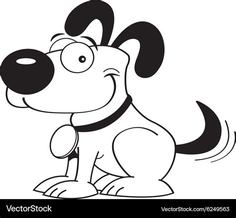 Cartoon dog wagging his tail Royalty Free Vector Image