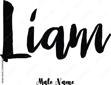 Liam Male Name Cursive Calligraphy Text on White Background Stock ...