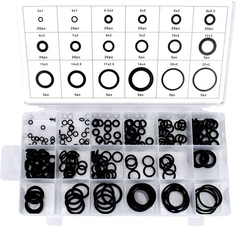 OCGIG 225 Pcs 18 Sizes Rubber O-Ring Sealing Gasket Rings Washer Seal ...