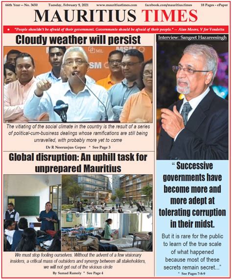 Free download — Mauritius Times ePaper – Tuesday 9 February 2021 ...