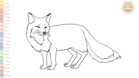 Fox outline drawing | How to draw easy fox drawing | easy drawing ...