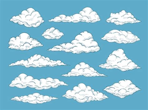 Premium Vector | Hand drawn cloud set