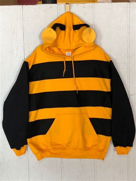 Bumble Bee Hooded Sweatshirt Bee Hoodie Yellow With Black - Etsy