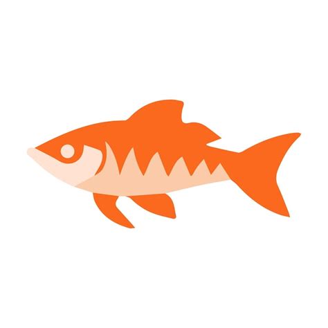 Premium Vector | Orange fish vector illustration flat fish icon ...