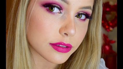 HOT PINK VALENTINES MAKEUP TUTORIAL - YouTube