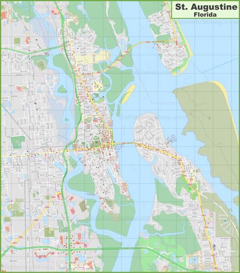 Large detailed map of St. Augustine - Ontheworldmap.com