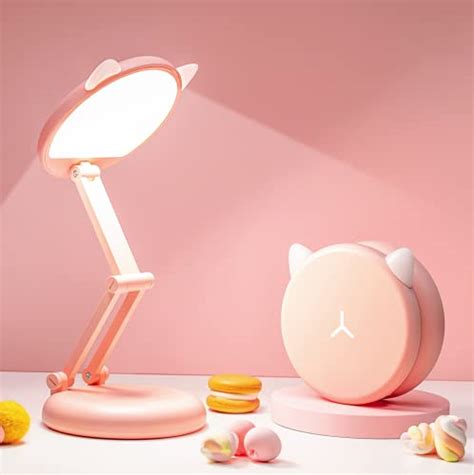 Buy One Fire Cute Desk Lamp, Foldable & Portable Pink Lamp Kawaii Desk ...