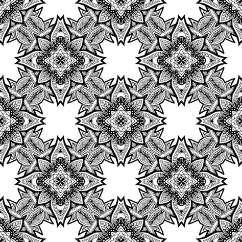 Premium Vector | Black and white batik seamless pattern, batik ...