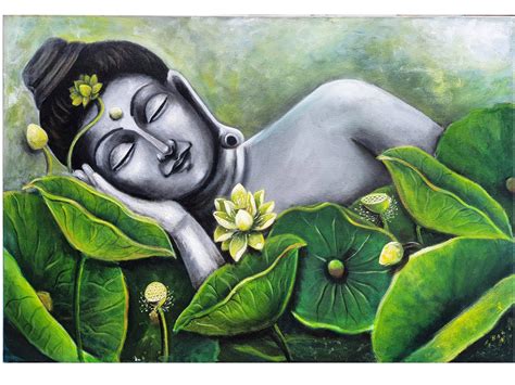 Sleeping Buddha | Acrylic on Canvas | Painting by Gayatri Mavuru ...