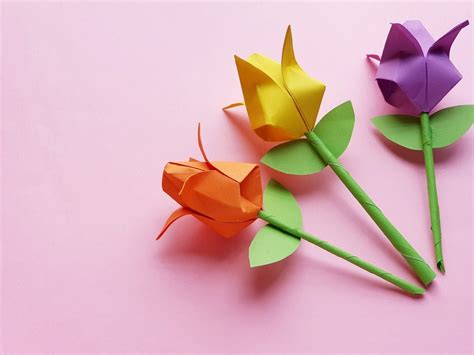 Origami Paper Tulip Craft - Milestone Mom, LLC