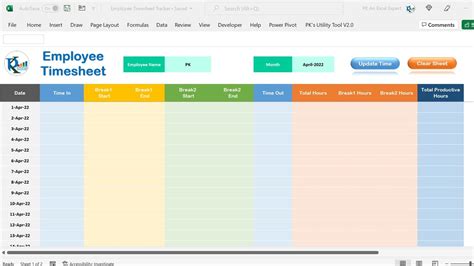 Hourly Timesheet Template Excel