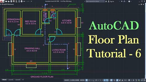 AutoCAD Floor Plan Tutorial for Beginners - 6 - YouTube