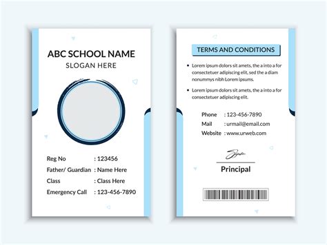 School id card template and vatical college student identity card ...