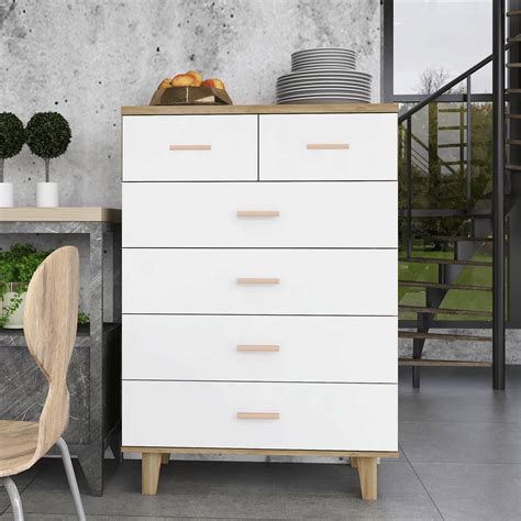 Corrigan Studio® Hadari Tall Chest Of Drawers Modern 6 Drawer Dresser ...