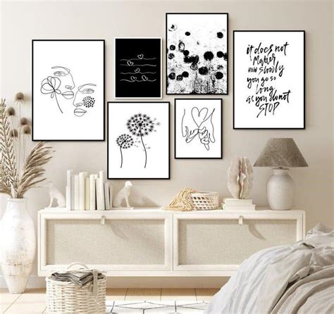 Black and White Wall Art Prints Set Printable Abstract Gallery - Etsy ...