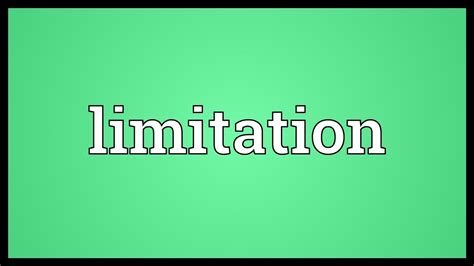 Limitation Meaning - YouTube